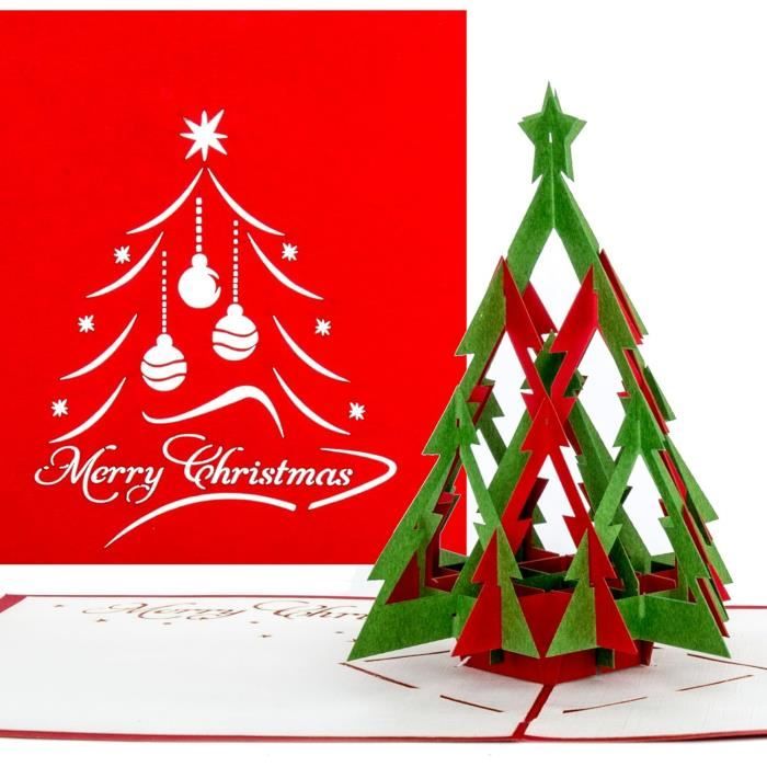 Carte De Noël PopUp « Sapin De Noël Moderne » Merry Christmas Carte