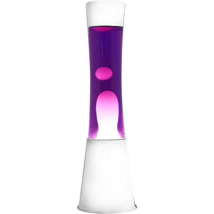 ITotal XL1758 Lampe à Lave 40 cm avec Base Blanche Liquide Violet et Cire Rose