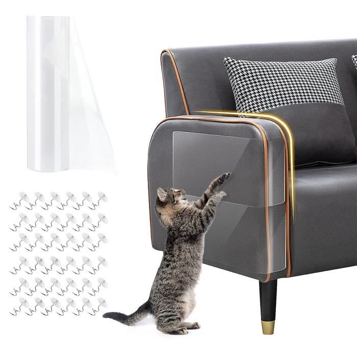 Protection Canape Chat Anti Griffe Canapé Protege Canape Griffe Chat pour Meubles Porte Mur Canapé Tapis 20x300cm avec 30 vis