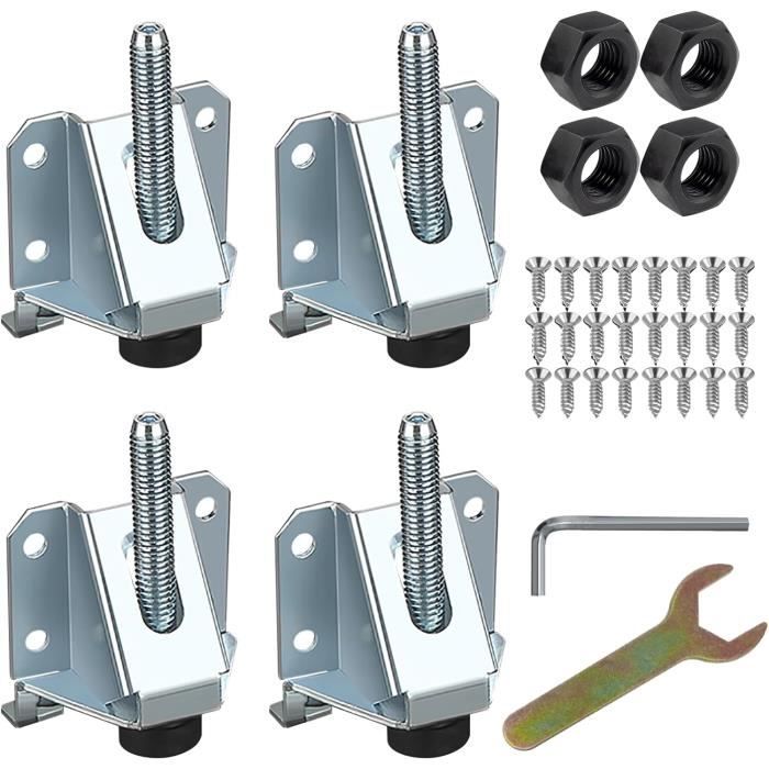 Drenky Lot De 4 Pieds De Nivellement Réglables M10 X 30 Mm En Métal Robuste Avec Écrous En T Et