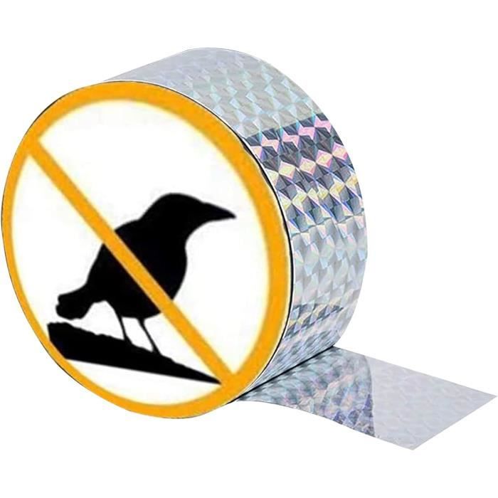 Ruban Réfléchissant Anti-oiseaux Esshogo - 80 M X 4,8 Cm, Double Face - Pour Protéger Fruits, Jardin, Balcon