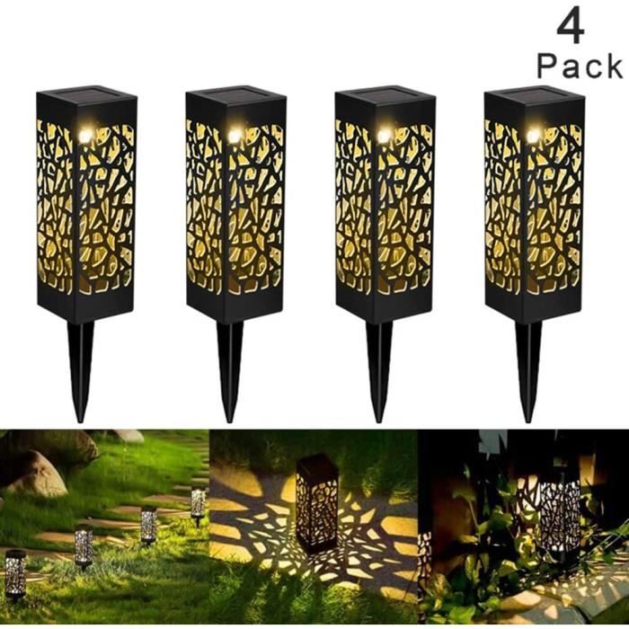 2windeal® 4pcs Lampe Solaire de Jardin LED Lanterne étanche Borne d'Eclairage décoration patio cour