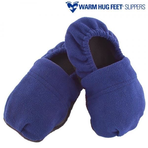Pantoufles chaussons bleu à chauffer au micro ondes