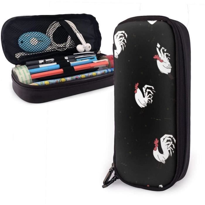 Trousse à Crayons Ronde - Motif Dragon De Feu Bleu Abstrait Pour Enfants - Cylindrique, Pratique Et Stylée
