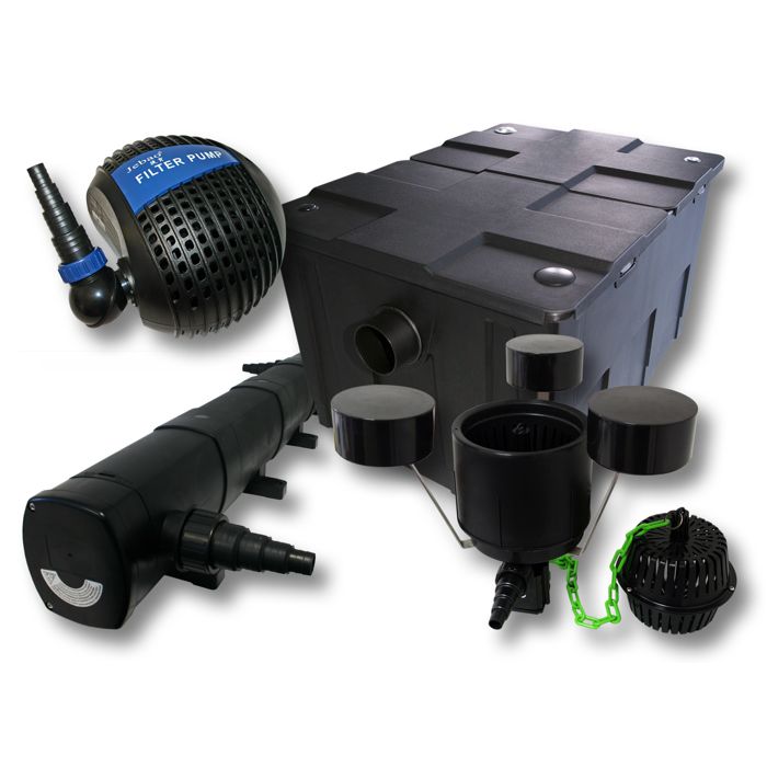 Wiltec Kit complet: CBF-550 Filtre de bassin jusquà 60000 L Biologique NEO10000 pompe de filtration 10000l/h 80W CUV-272 lampe uv Wiltec Kit complet: CBF-550 Filtre de bassin jusquà 60000 L Biologique NEO10000 pompe de filtration 10000l/h 80W CUV-272 lampe uv