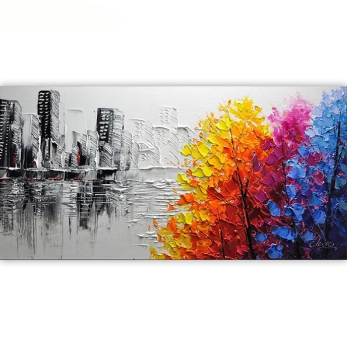 Peinture acrylique sur toile avec numéros, image abstraite peinte