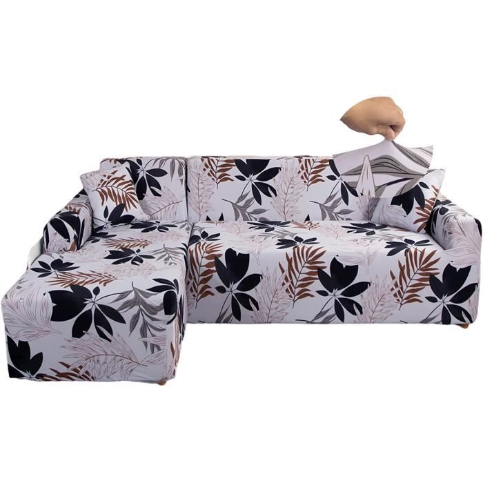 Housse De Canapé D'Angle Jaotto 2 Pièces - Élastique Universelle Lavable - Protection Enfants/Animaux