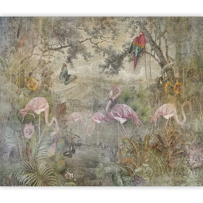 Papier Peint Adhésif Retro 147X105 Cm Mural Décoration Feuille