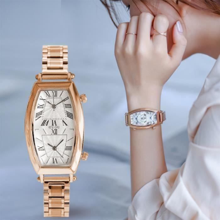 Montre double top affichage femme