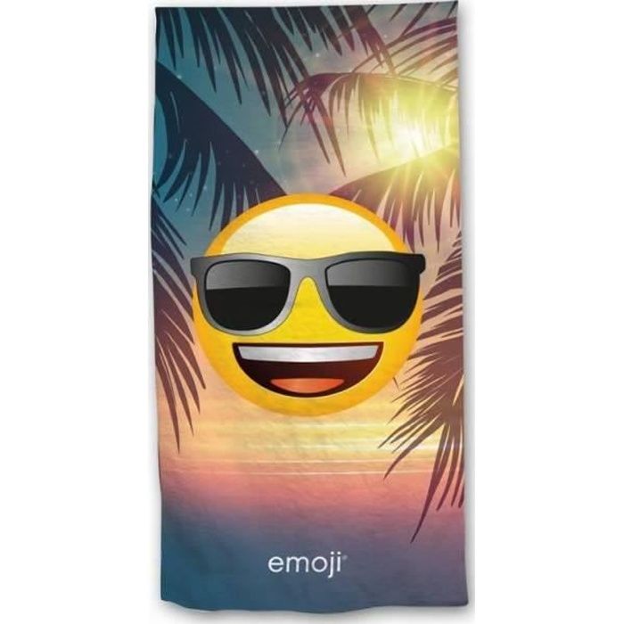 Drap de plage ou drap de bain Emoji en vacances