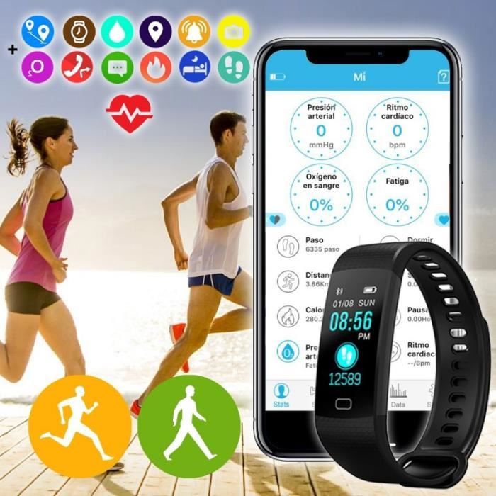 Montre Connect Bracelet Y5 Smartwatch Podom tre tanche IP67 pour