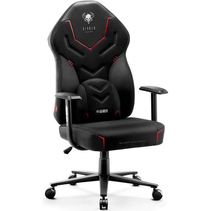 Diablo X-Gamer 2.0 Chaise Gaming Fauteuil de Gamer (Noir-Noir)