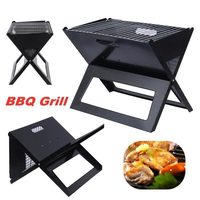 Barbecue Portable Pliable à Charbon – Pour Camping Et Extérieur – Inox