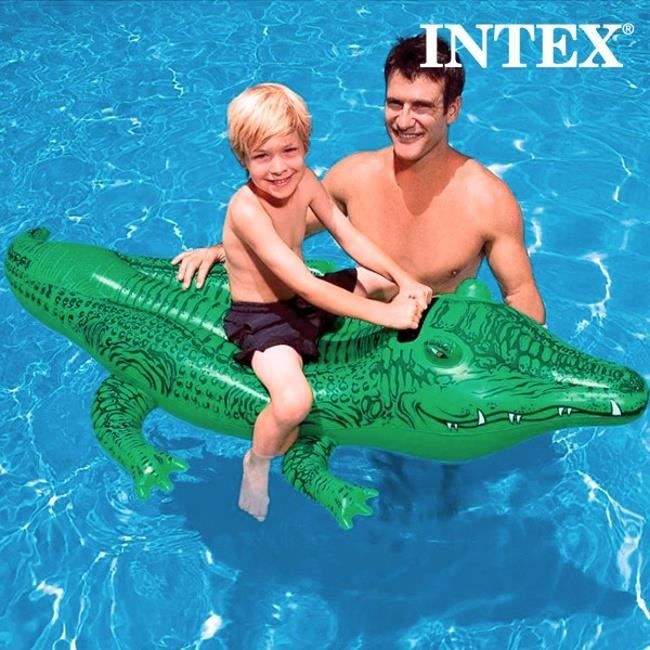 Crocodile Gonflable - INTEX - V0200217 - Vinyle - 2 chambres d'air - 168 x 86 cm