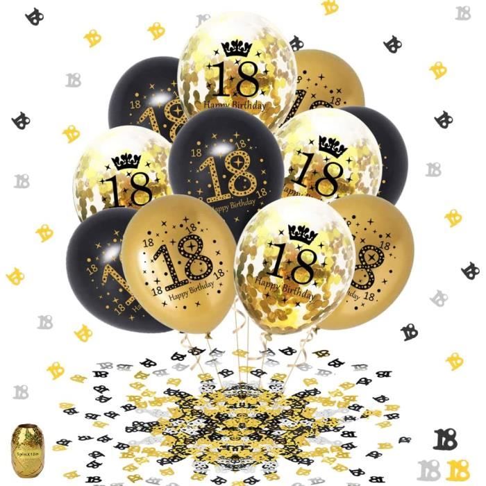 Deco Anniversaire 18 Ans Or Noir 18 Ans Noir Et Or Anniversaire Decorations Pour Femme Homme Latex Ballon Noir Et Or Confett 177 Cdiscount Maison