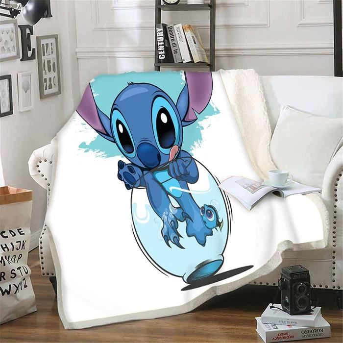 Couverture Stitch Glutnel pour Adultes et Enfants, Plaid Thème Dessin Animé  Disney, pour Canapé-Lit, Cadeaux