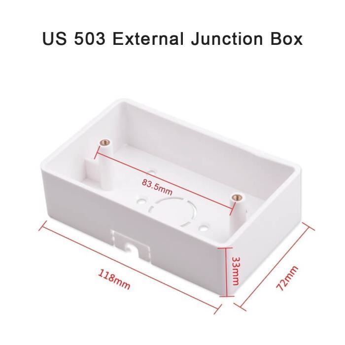 Boîte De Jonction Murale En Surface - Acier Inoxydable - Type 86 - 8,6x8,6x4,2 Cm - Facile à Installer