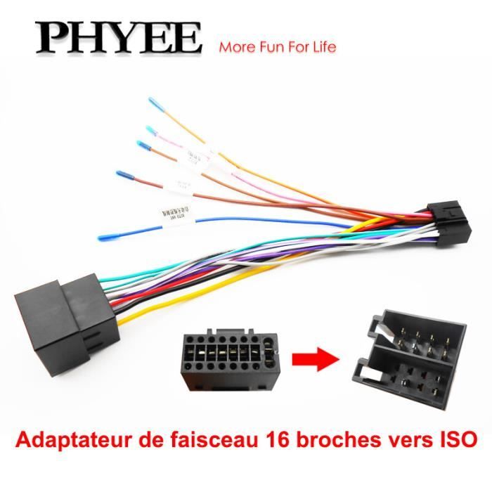 Câble de démarrage,Adaptateur de câble 16 broches vers ISO, connecteur ISO, connecteur 16 P, faisceau de câbles, fil [B178524047]