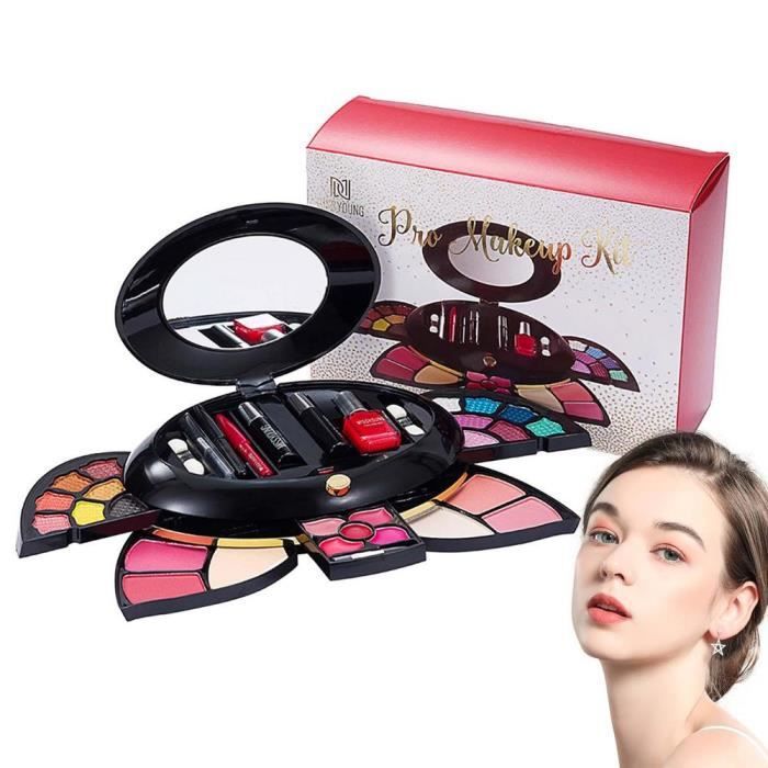 Couleur mélangée-Palette de maquillage professionnelle avec miroir Jules,  kit de maquillage intérieur, ombre