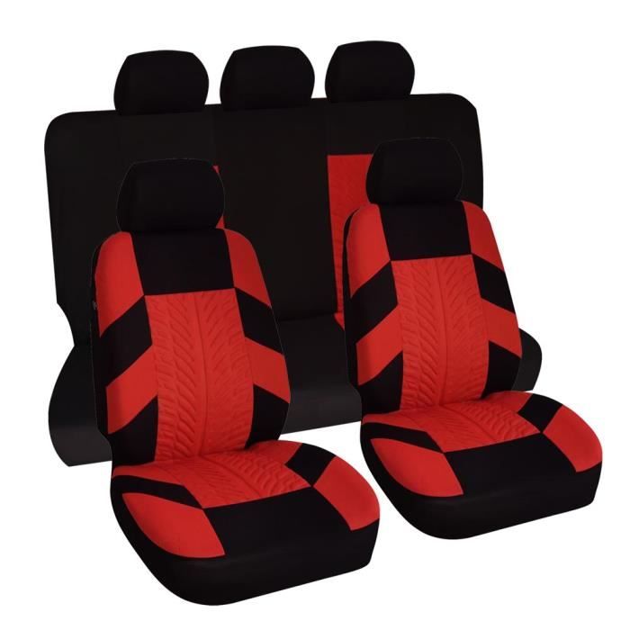 Rouge-9pcs - Housse de coussin de siège de voiture, ensemble universel, protection avant et arrière avec hous