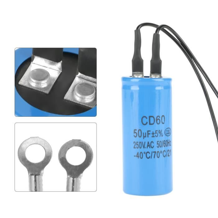 MOTEUR DÉMARRAGE CONDENSATEUR, 340-408Uf/Mfd 250Vac 50/60Hz Cd60 Condensateur EUR 13,75