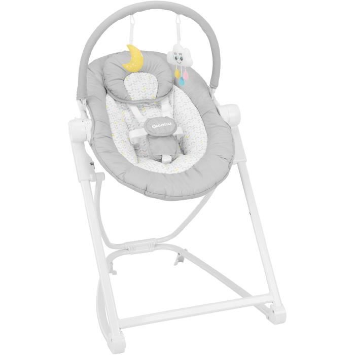 Badabulle Transat en hauteur Compact'Up, Pliage Ultra Compact, Confortable, Multipositions, Dès la naissance, Candy