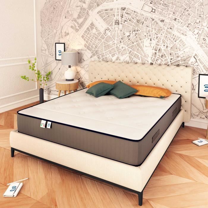Matelas Paris 180x200 cm Mousse à mémoire sur face été/hiver-Haute adaptabilité