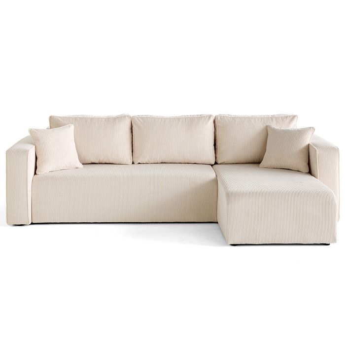 Housse en velours côtelé pour canapé déhoussable Topaze - Beige Housse en velours côtelé pour canapé déhoussable Topaze - Beige
