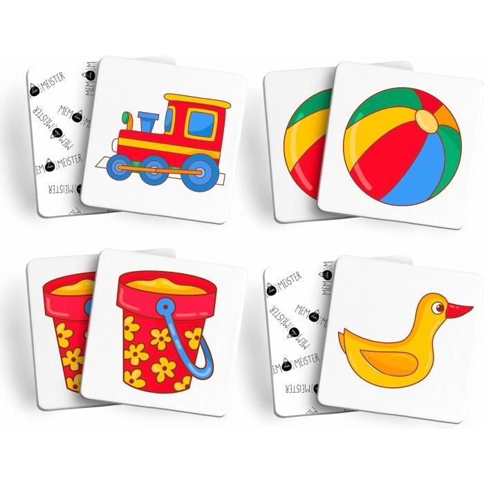 Jeu De Mémoire En Bois Pour Enfants - Carte Et Pions Assortis - Éducatif Et Ludique
