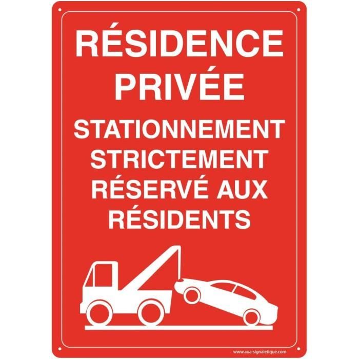 Panneau - Stationneent Interdit - Plastique Rigide PVC 1,5 - Diaètre 350 - Protection