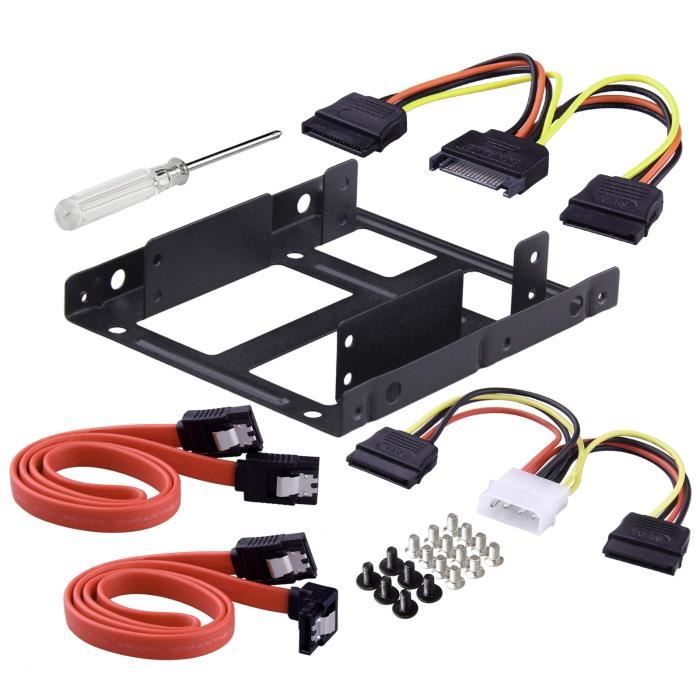 Bomcomi 2,5 Pouces à 3,5 Pouces Bay SSD Support de Montage en métal Dur HDD Adaptateur Dock bac 8 Vis 
