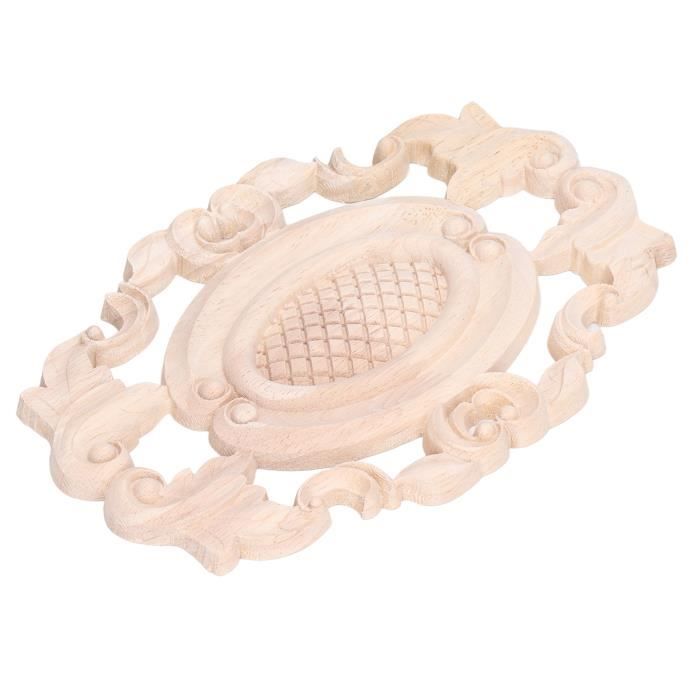 Applique Décorative En Bois Sculpté Style Chinois – Motif Floral Circulaire, à Coller Sur Meubles Ou Portes - 6