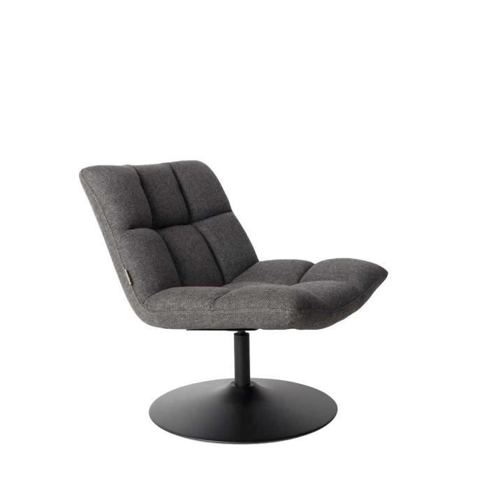 Fauteuil Tissu Pivotant Lounge Bar Couleur Gris Anthracite