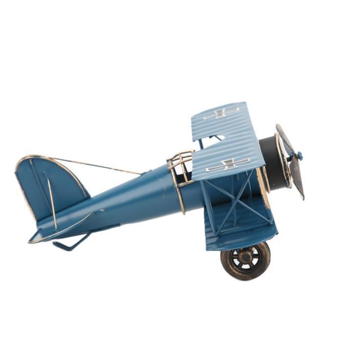 HERCHR Modèle D'Avion Vintage En Métal – Biplan 21,3 Cm, Rouge – Suspension Ou Présentation, Cadeau Collectionneur