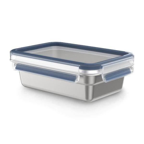 EMSA Boîte Clip & Close 0,8L - Carré - Inox
