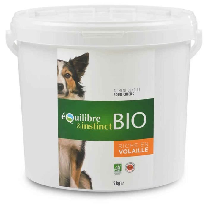 équilibre Instinct Croquettes Bio à La Volaille Pour Chien 5kg