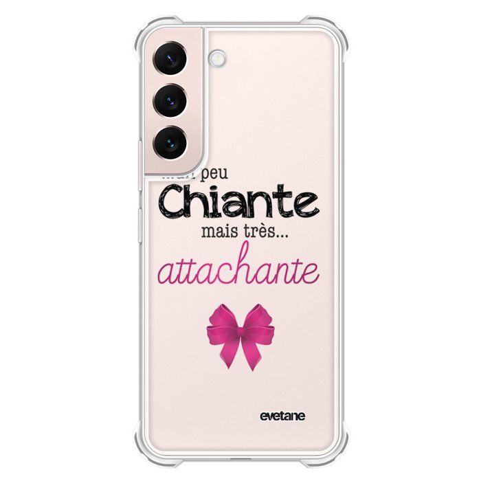 EVETANE  Coque souple renforc&eacute;e compatible Galaxy S22 5G - Mod&egrave;le : Un peu chiante tres attachante 