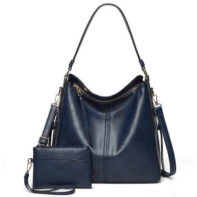 LA MADRAGUE VERSION L SAC FEMME MARGENE CUIR A BANDOULIERE BLEU ATLANTICO -  Margène Maroquinerie