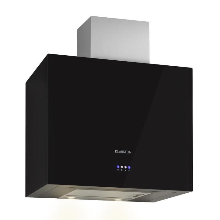 Klarstein Cuboo Hotte Murale Aspirante Forme Cubique 60cm 340 M H Bruit Faible Noir Achat Vente Hotte Cdiscount