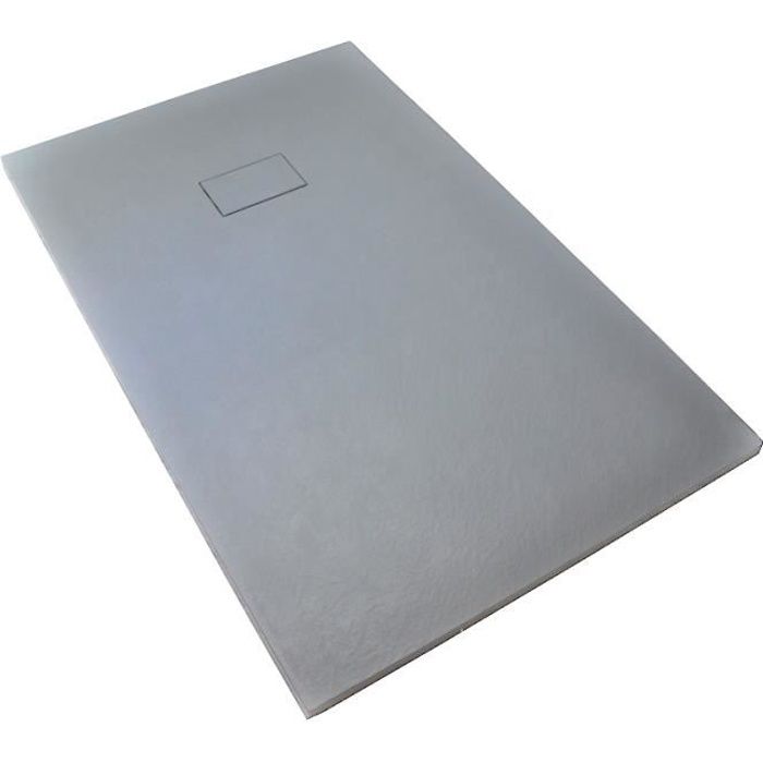 Receveur de douche extra plat PIATTO en SoliCast® 90x140 surface ardoisée, gris Gris