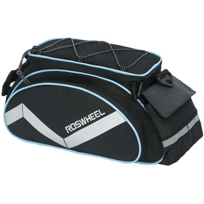 Sacoche Vélo Arrière 15L - Nylon 900D - Fixation 6 Points Antivol - 38x17x20 Cm - Pour VTT, Ville, électrique - 1