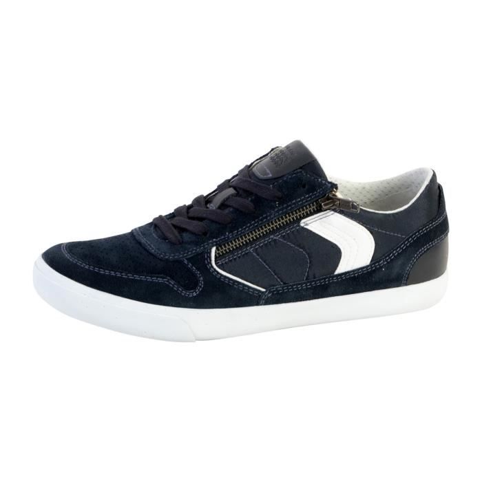 Basket Geox Homme U Box Cuir lisse et su d Confort exceptionnel Bleu