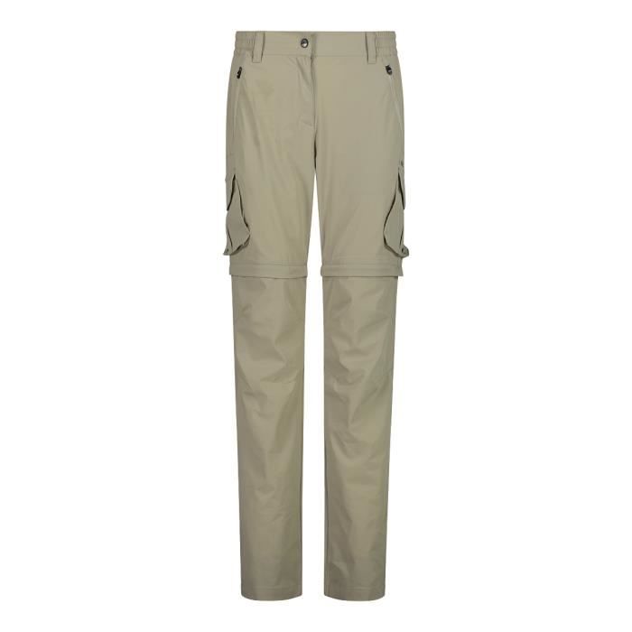 pantalon de randonnée zip off femme cmp - sand - l - respirant - protection uv - poches multiples