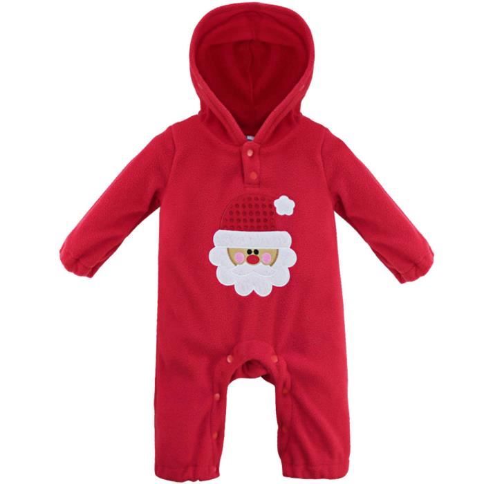 3 18 Mois Bebe Garcon Fille Barboteuse Capuche Chaud Hiver Vetement Costume Noel Rouge Unisexe Rouge Cdiscount Pret A Porter