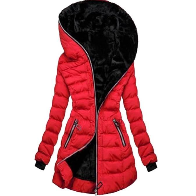 Veste Hiver Femme Matelassée à Capuche - Coupe Oversized Courte - Chaud Et Léger - Polyester - Pour Tous Les Jours Froid