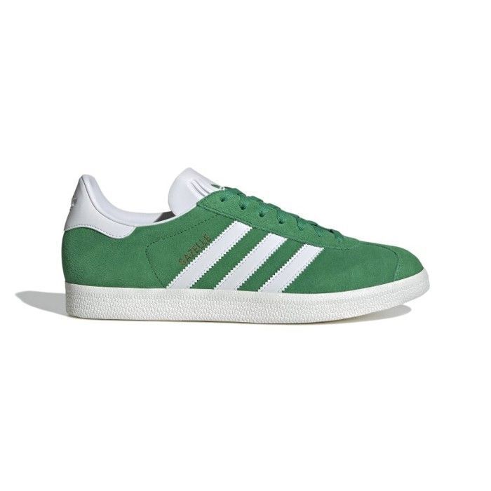 Baskets Adidas Gazelle Vert Homme Daim Nubuck Lacets Plat