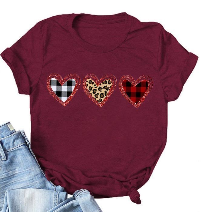 Générique T-Shirt Femme Manches 3/4 Décontracté Mode Noël