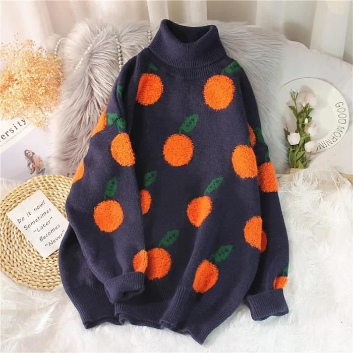 Pull Fille Col Roulé Manches Longues Tricot Lâche Et Doux – Sweater Casual Automne Hiver Enfant
