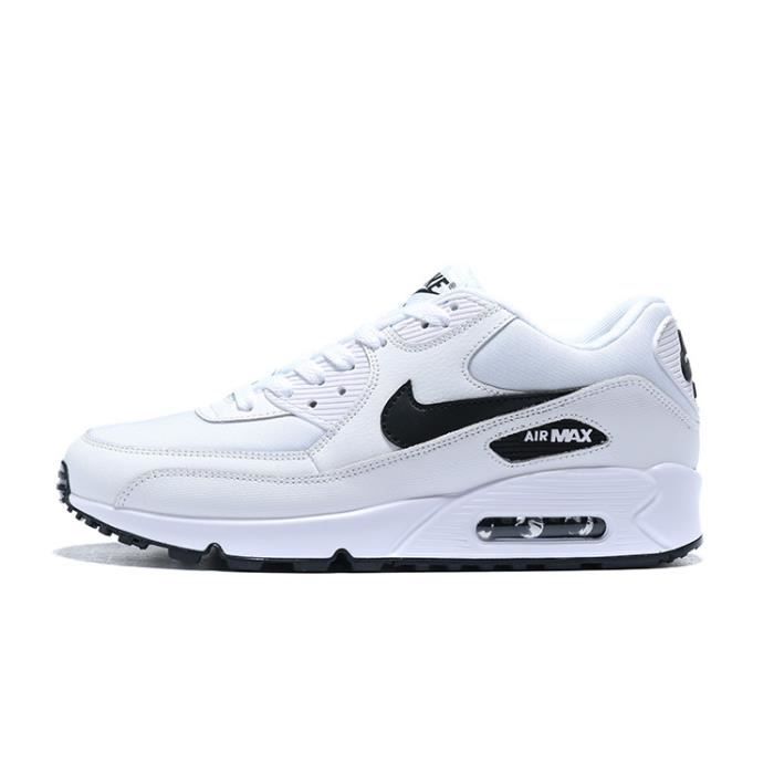 Baskets Nike Air Max 90 Femme Homme Chaussures de Entrainment Blanc Noir Blanc noir Cdiscount Chaussures