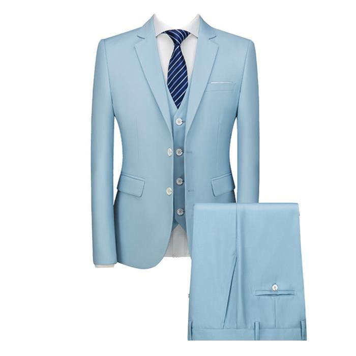 Costume Homme Slim Fit - 1 Rangée - Ensemble Formel Avec Chemise, Pantalon Et Cravate